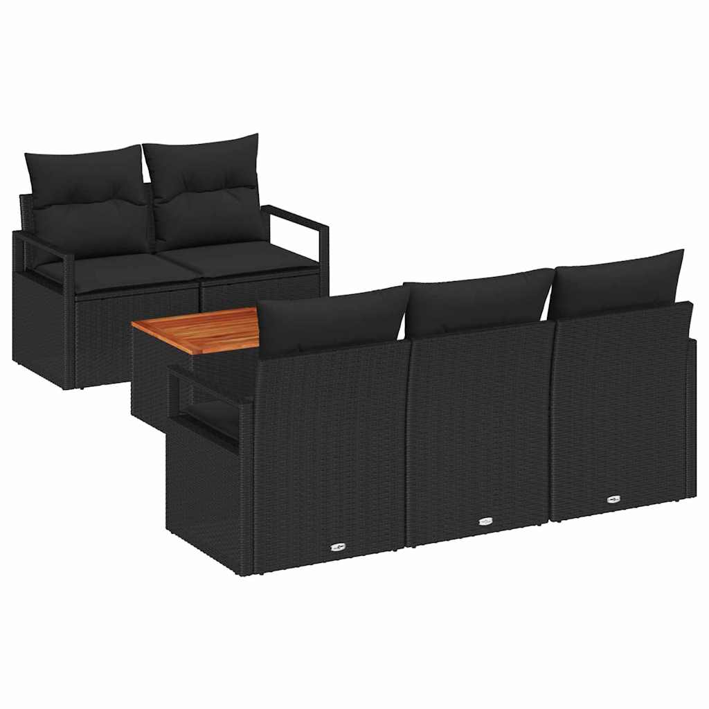 8721288365866_wbg-an-m_en_hd_4 vidaXL Garden Sofa Set 6 pcs Black - Image 2