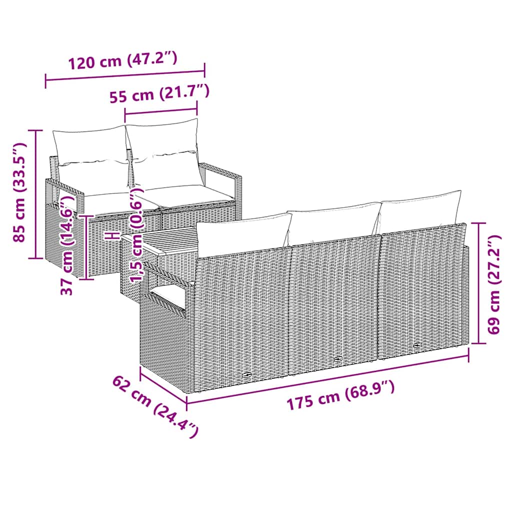8721288365866_wbg-siz_en_hd_1 vidaXL Garden Sofa Set 6 pcs Black - Image 11
