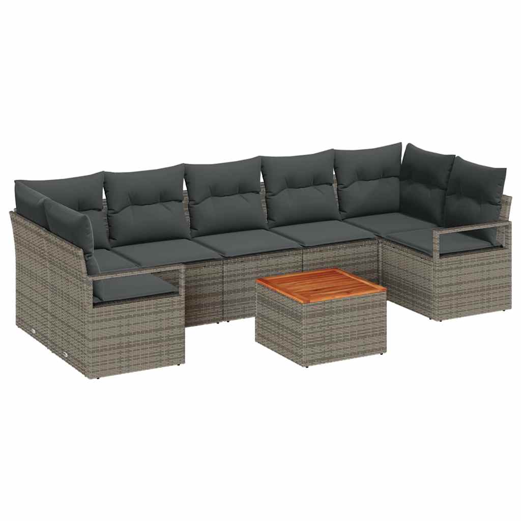 8721288366115_wbg-an-m_en_hd_5 vidaXL Garden Sofa Set 8 pcs Grey - Image 2