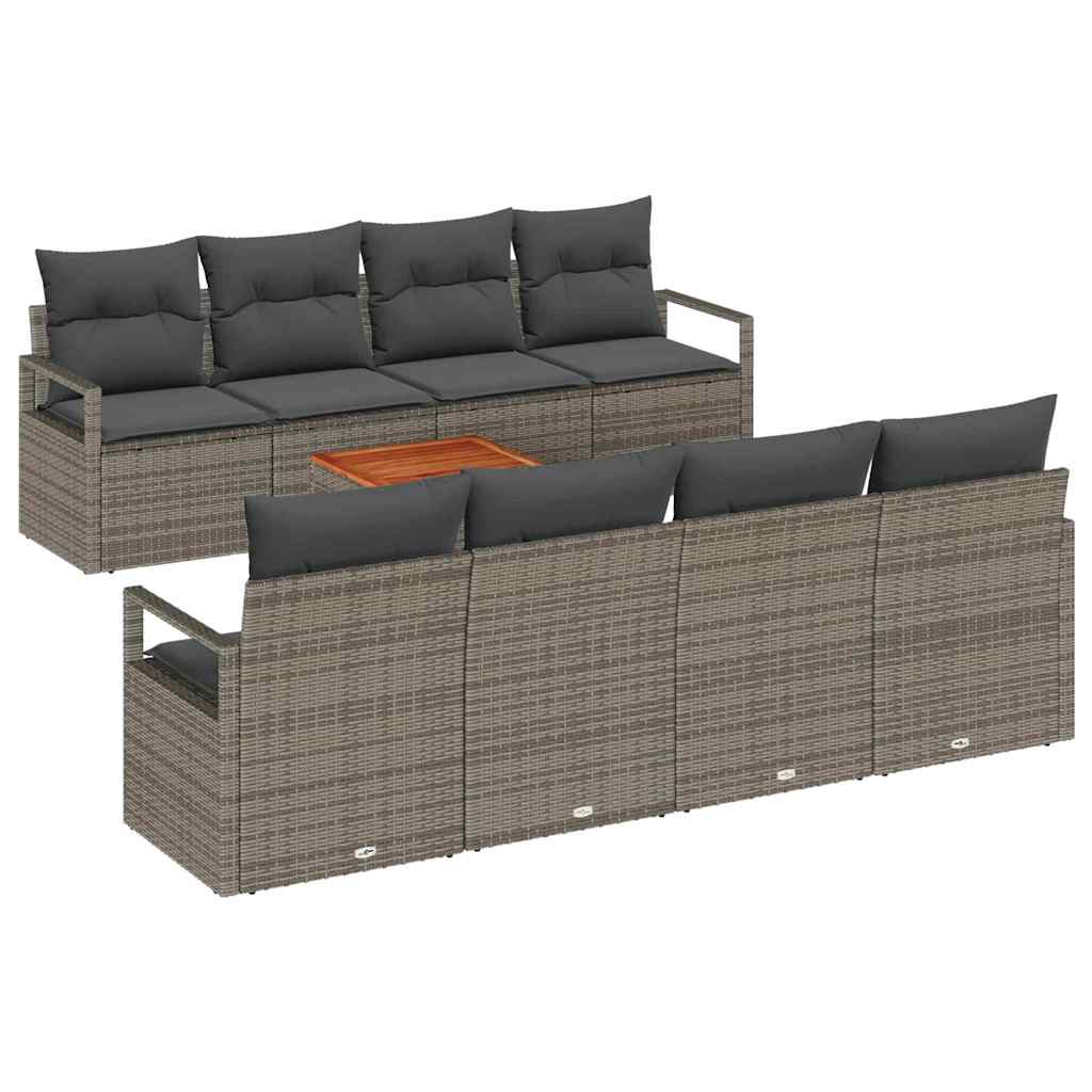 8721288366184_wbg-an-m_en_hd_4 vidaXL Garden Sofa Set 9 pcs Grey - Image 2