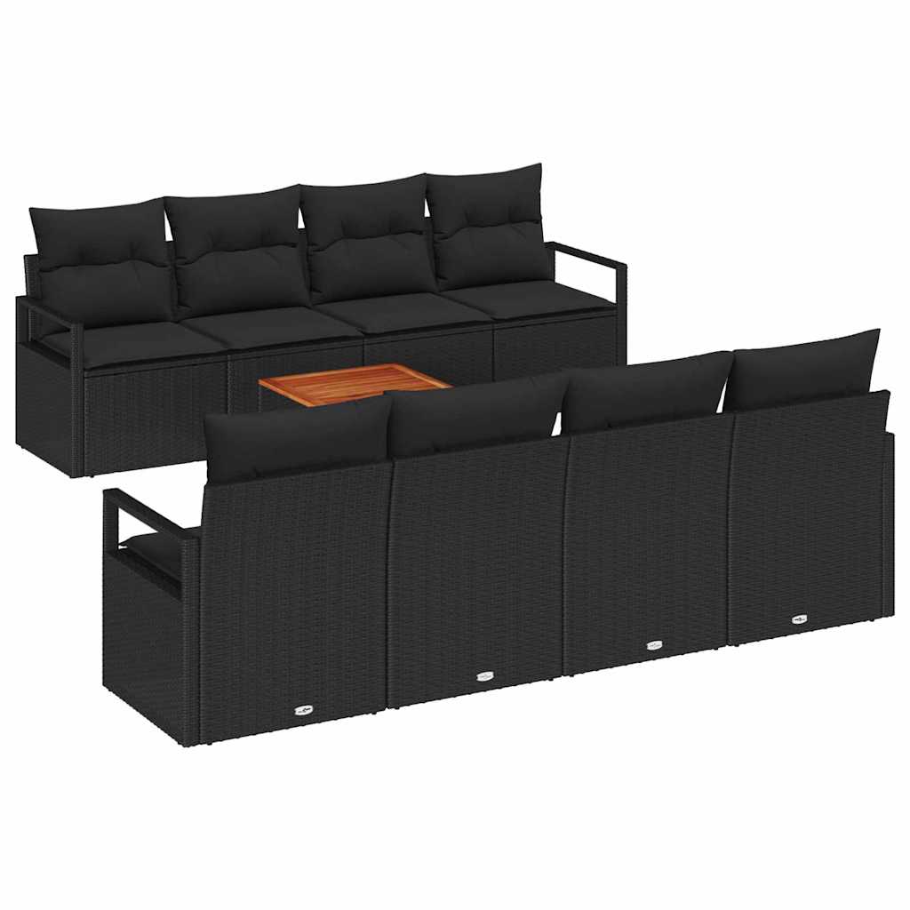 8721288366214_wbg-an-m_en_hd_4 vidaXL Garden Sofa Set 9 pcs Black - Image 2