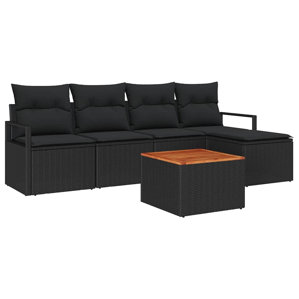 8721288366351_wbg-an-m_en_hd_5 vidaXL Garden Sofa Set 6 pcs Black - Image 2