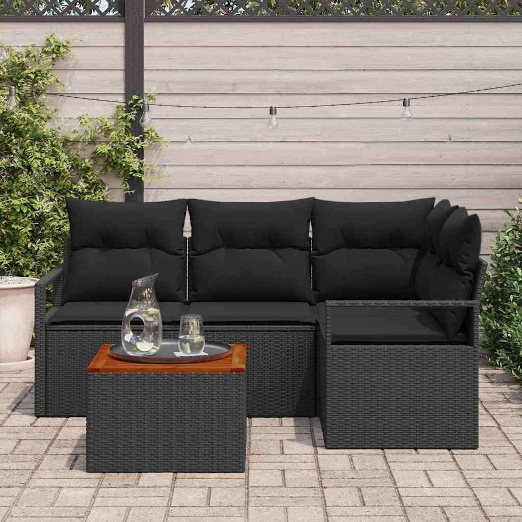 8721288366429_mo-im_en_hd_2 vidaXL Garden Sofa Set 5 pcs Black - Image 3