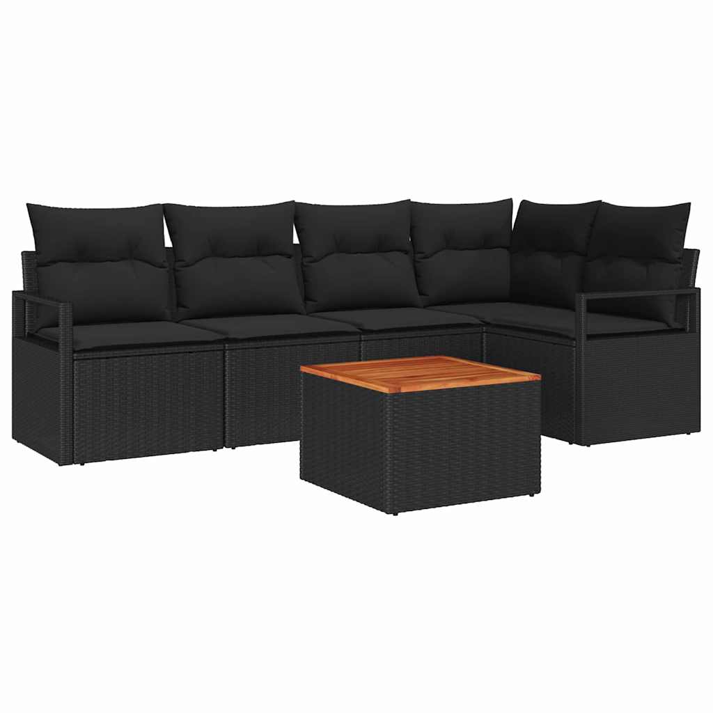8721288366498_wbg-an-m_en_hd_5 vidaXL Garden Sofa Set 6 pcs Black - Image 2