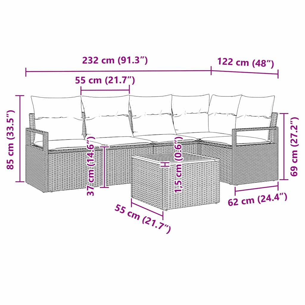 8721288366498_wbg-siz_en_hd_1 vidaXL Garden Sofa Set 6 pcs Black - Image 13