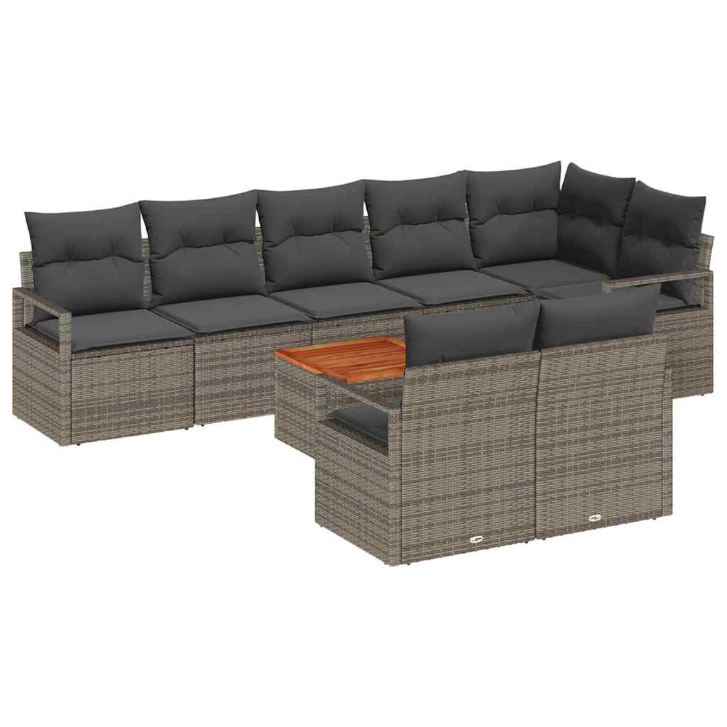 8721288366603_wbg-an-m_en_hd_5 vidaXL Garden Sofa Set 9 pcs Grey - Image 2