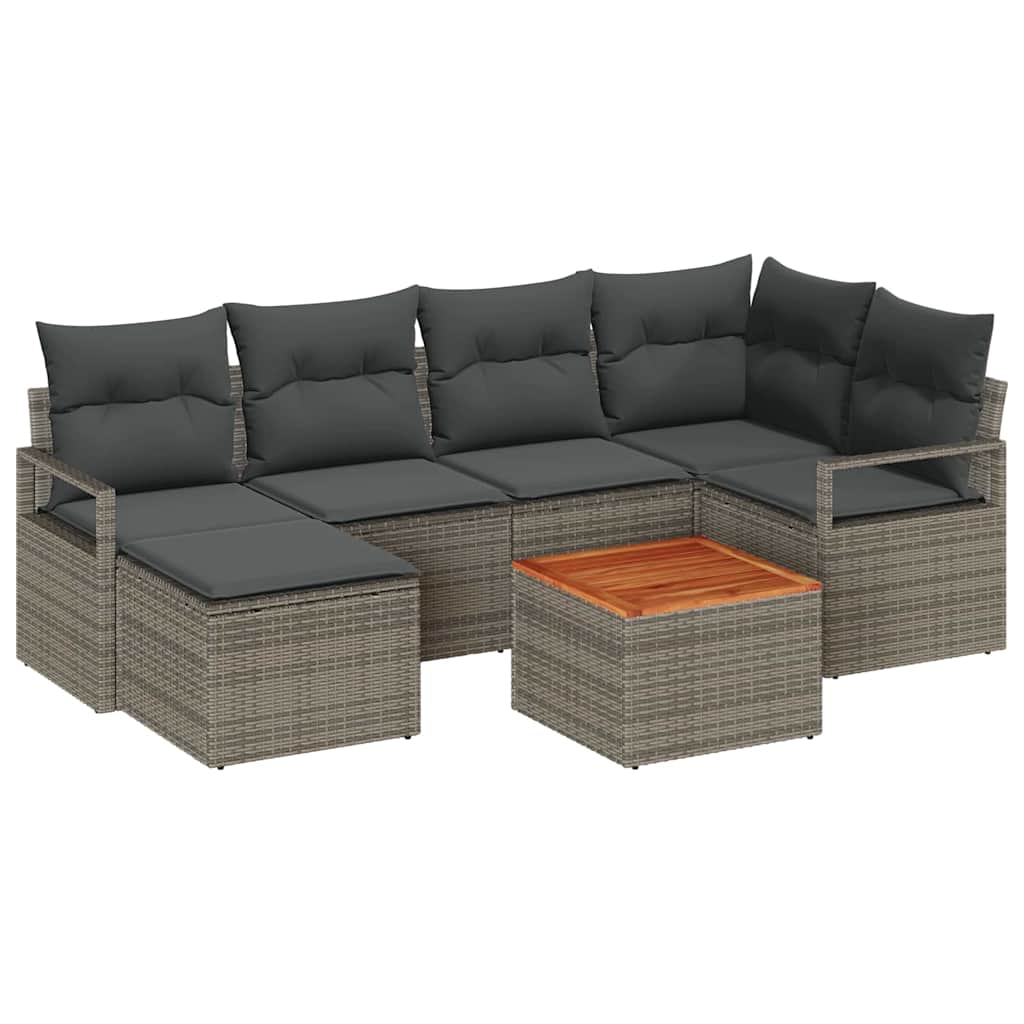 8721288366672_wbg-an-m_en_hd_6 vidaXL Garden Sofa Set 7 pcs Grey - Image 2