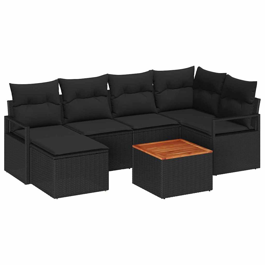 8721288366702_wbg-an-m_en_hd_6 vidaXL Garden Sofa Set 7 pcs Black - Image 2