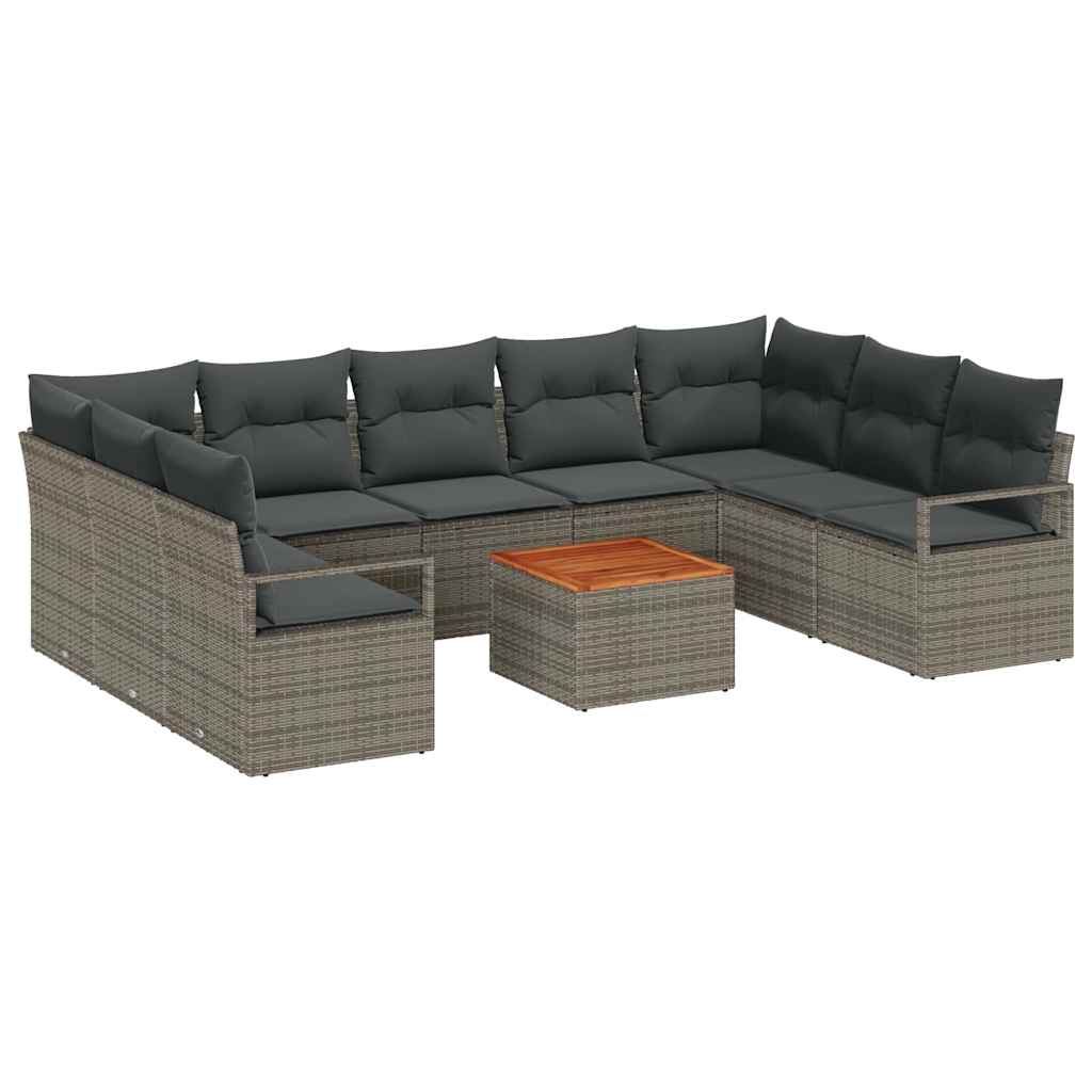 8721288366887_wbg-an-m_en_hd_5 vidaXL Garden Sofa Set 10 pcs Grey - Image 2