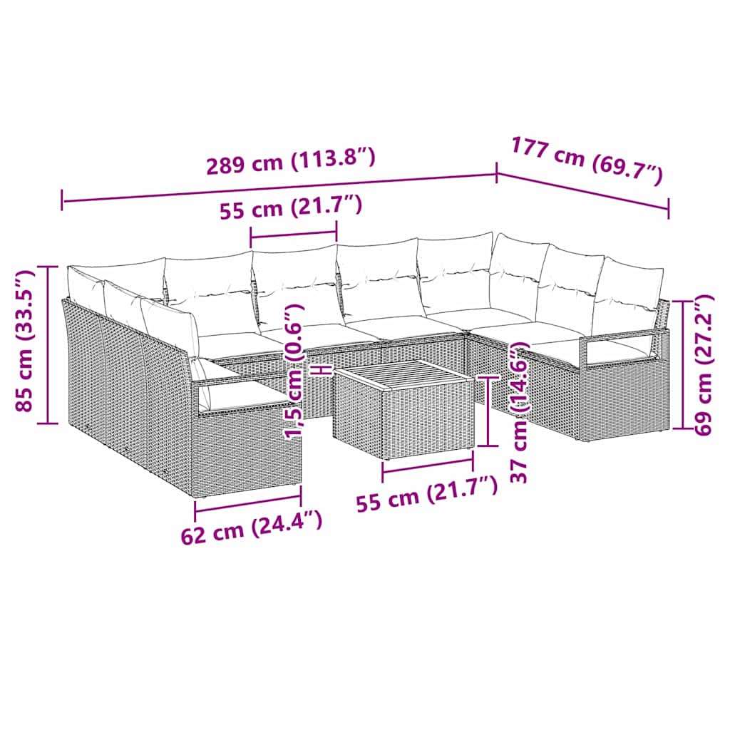 8721288366887_wbg-siz_en_hd_1 vidaXL Garden Sofa Set 10 pcs Grey - Image 13