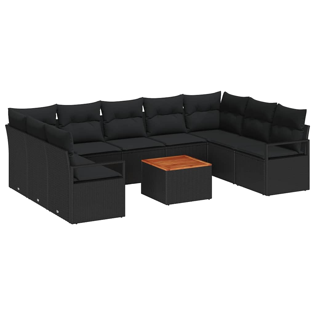 8721288366917_wbg-an-m_en_hd_5 vidaXL Garden Sofa Set 10 pcs Black - Image 2