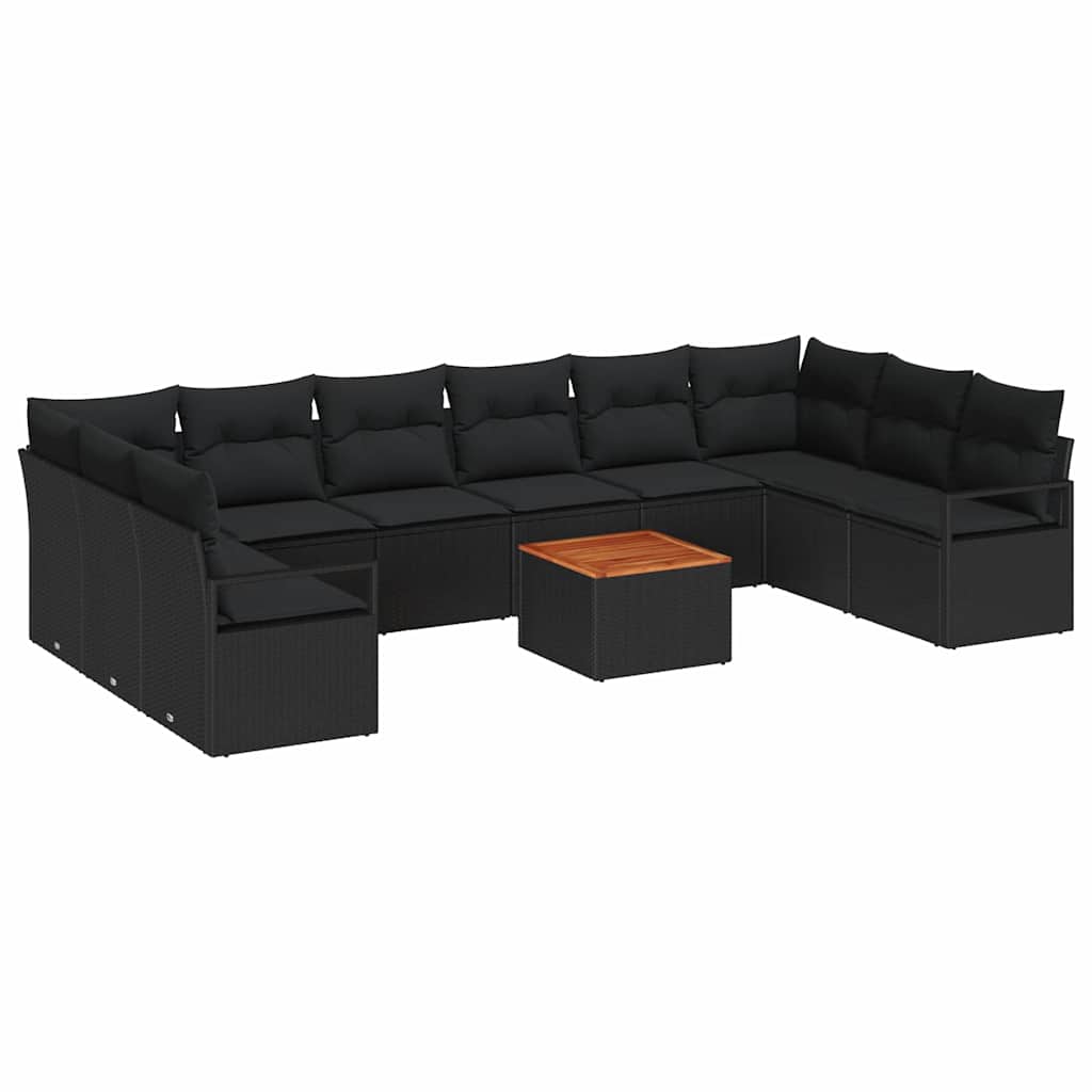 8721288366986_wbg-an-m_en_hd_5 vidaXL Garden Sofa Set 11 pcs Black - Image 2