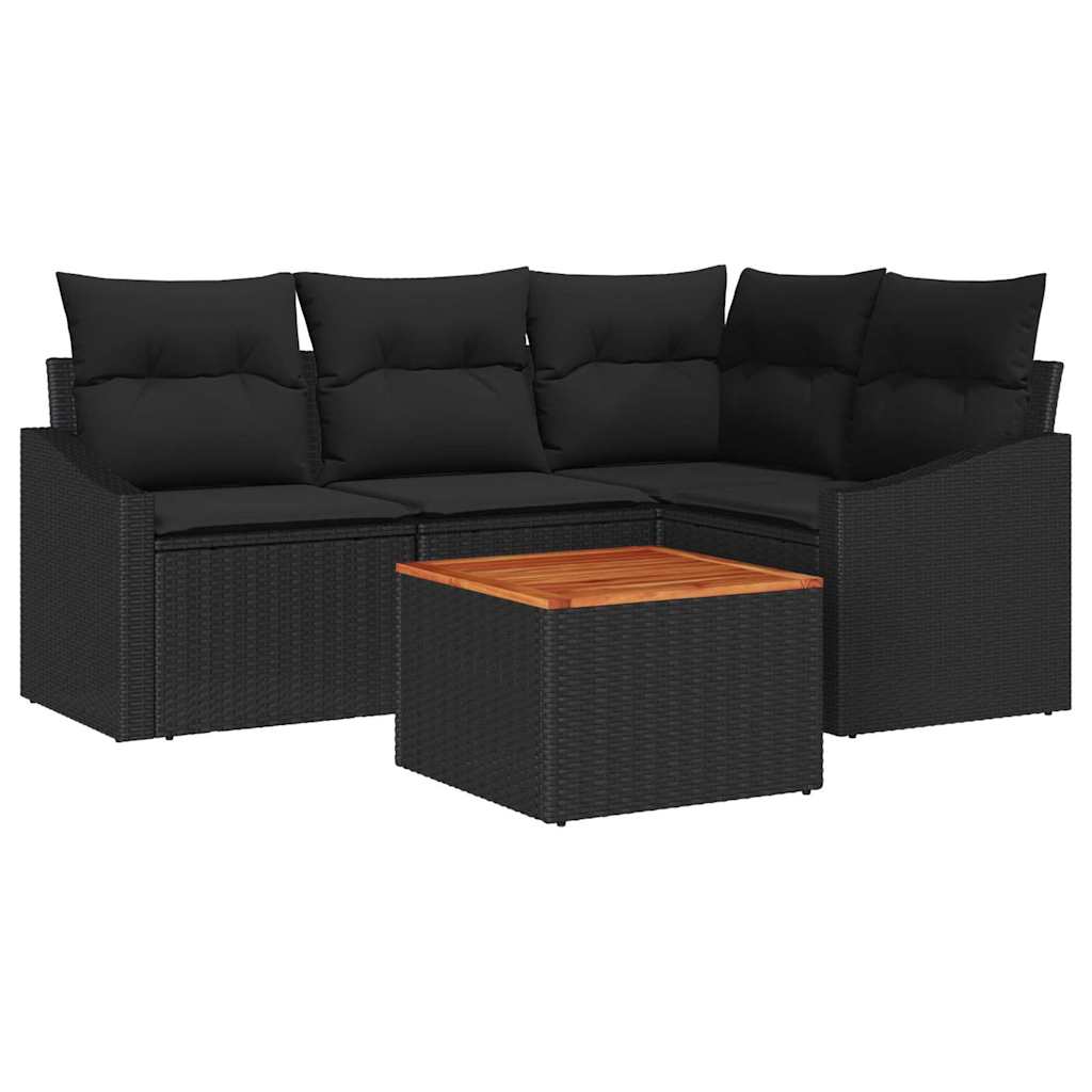 8721288367686_wbg-an-m_en_hd_5 vidaXL Garden Sofa Set 5 pcs Black - Image 2