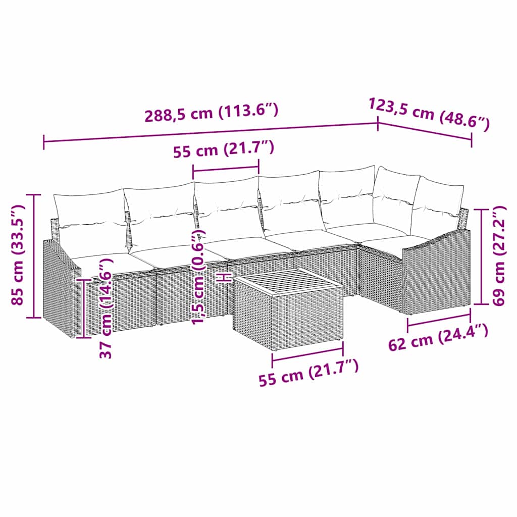 8721288367792_wbg-siz_en_hd_1 vidaXL Garden Sofa Set 7 pcs Grey - Image 13
