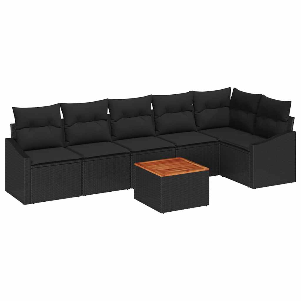 8721288367822_wbg-an-m_en_hd_5 vidaXL Garden Sofa Set 7 pcs Black - Image 2