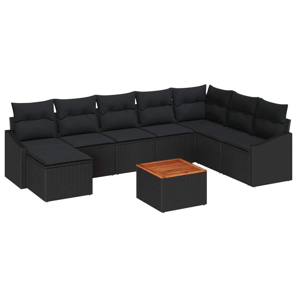 8721288368102_wbg-an-m_en_hd_6 vidaXL Garden Sofa Set 9 pcs Black - Image 2