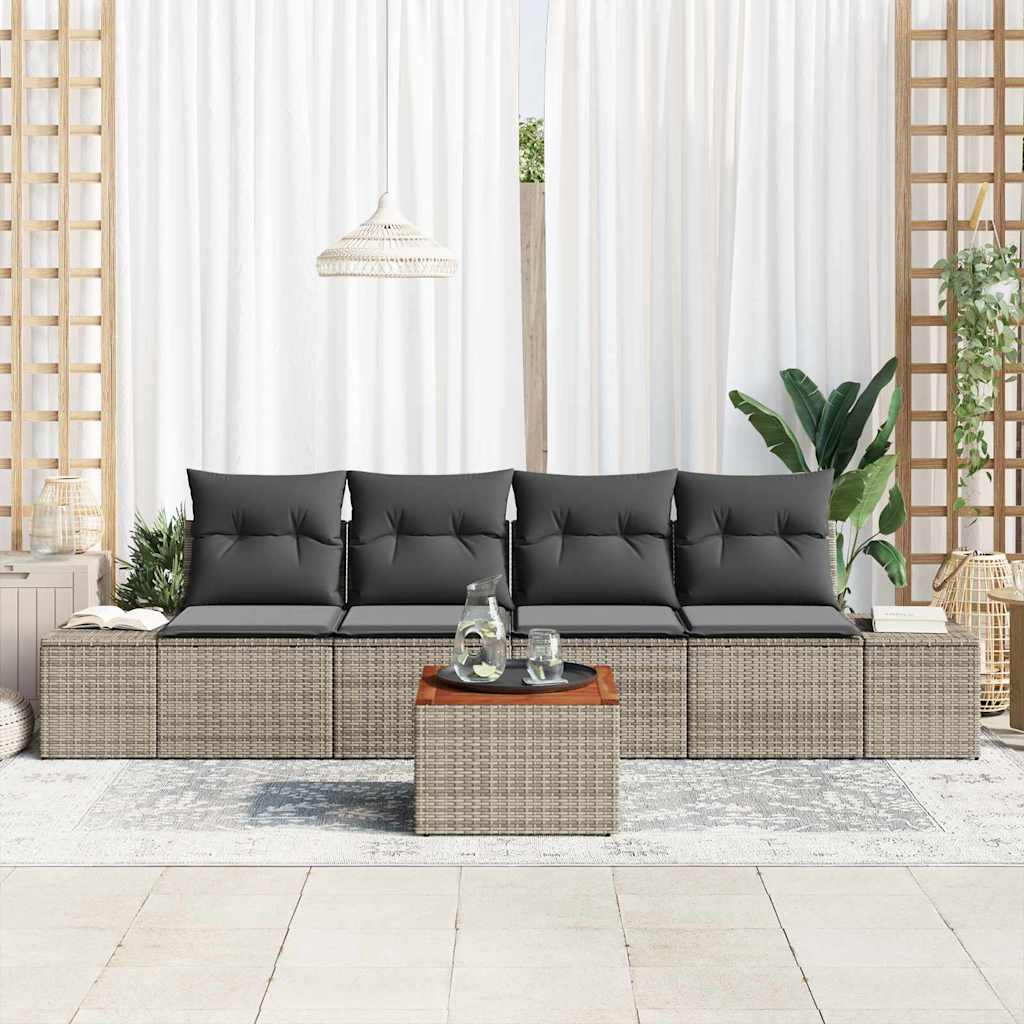 8721288368287_mo-im_en_hd_2 vidaXL Garden Sofa Set 5 pcs Grey - Image 3