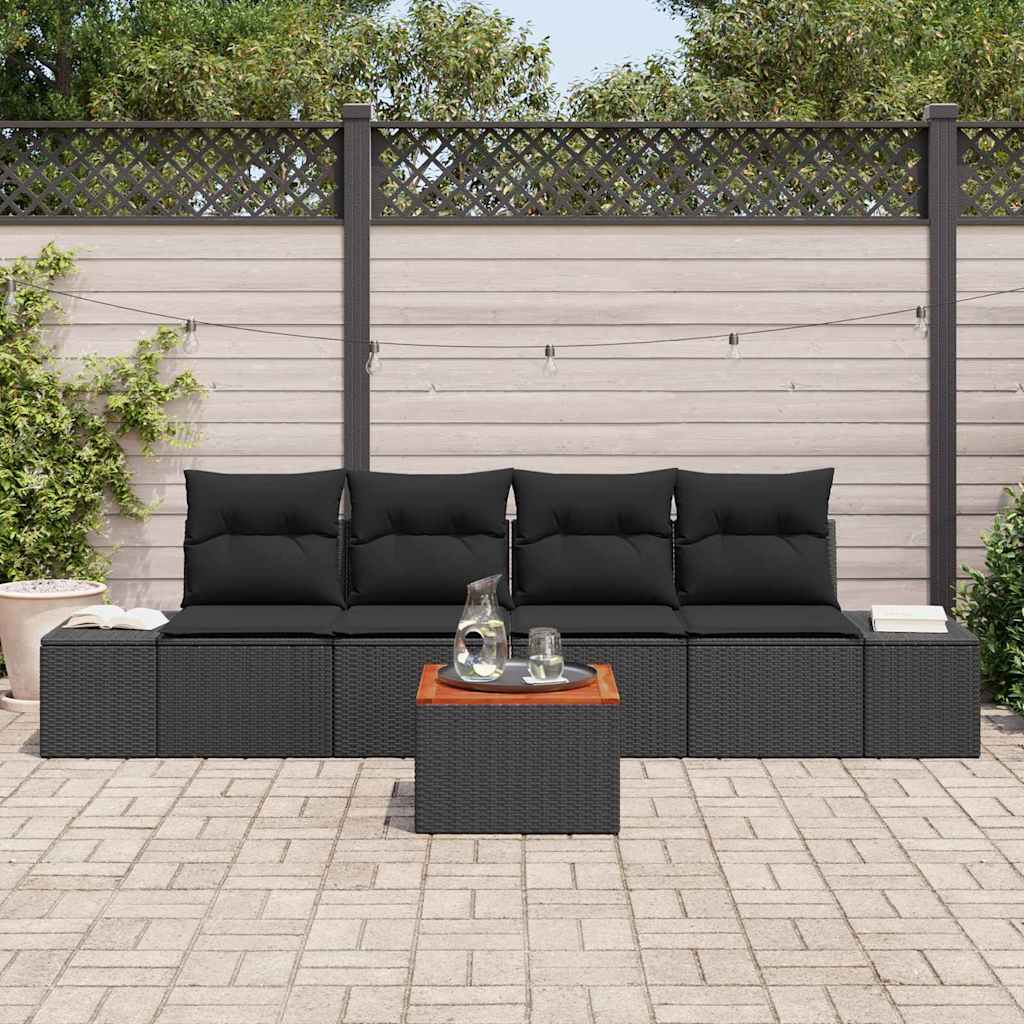 8721288368317_mo-im_en_hd_2 vidaXL Garden Sofa Set 5 pcs Black - Image 3