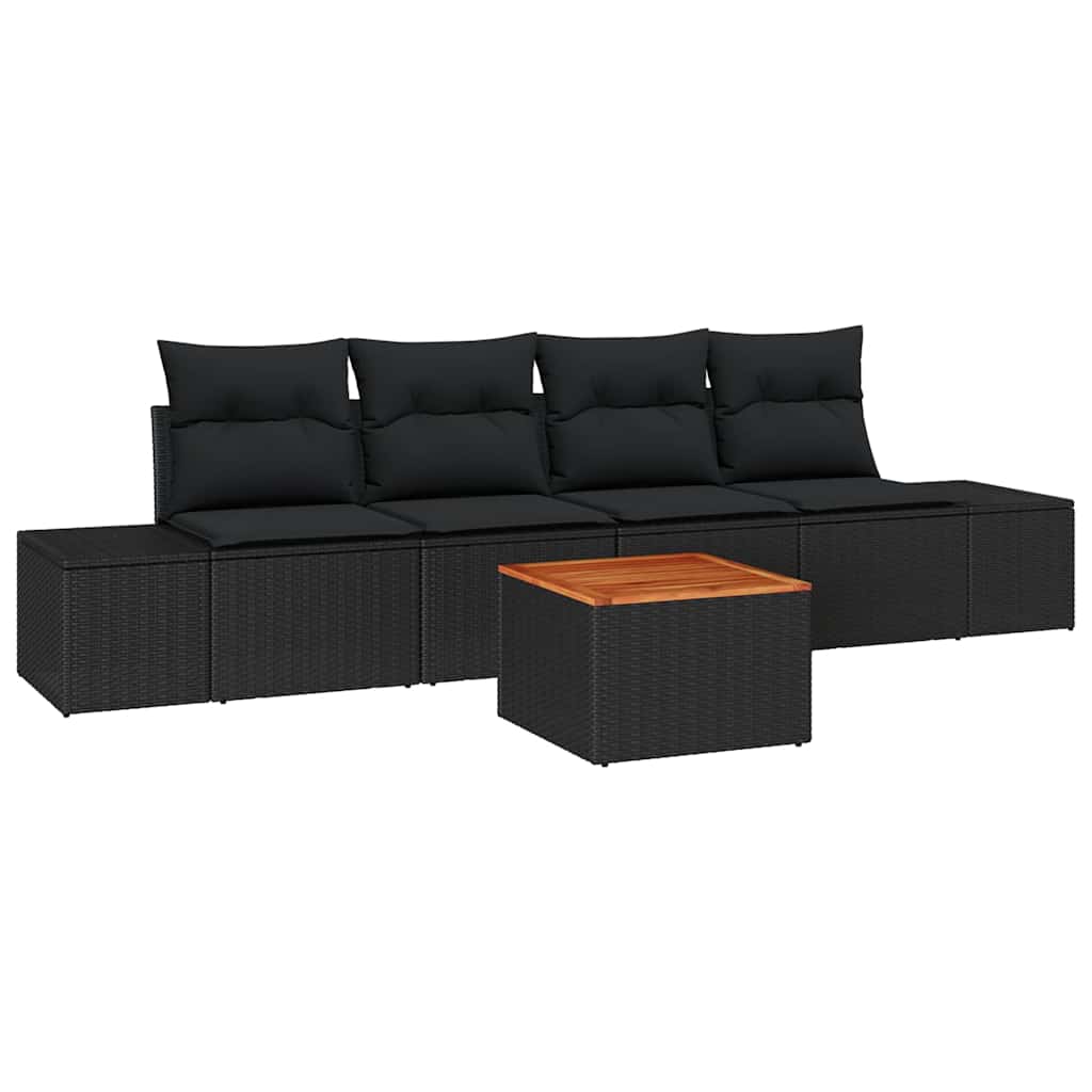 8721288368317_wbg-an-m_en_hd_4 vidaXL Garden Sofa Set 5 pcs Black - Image 2