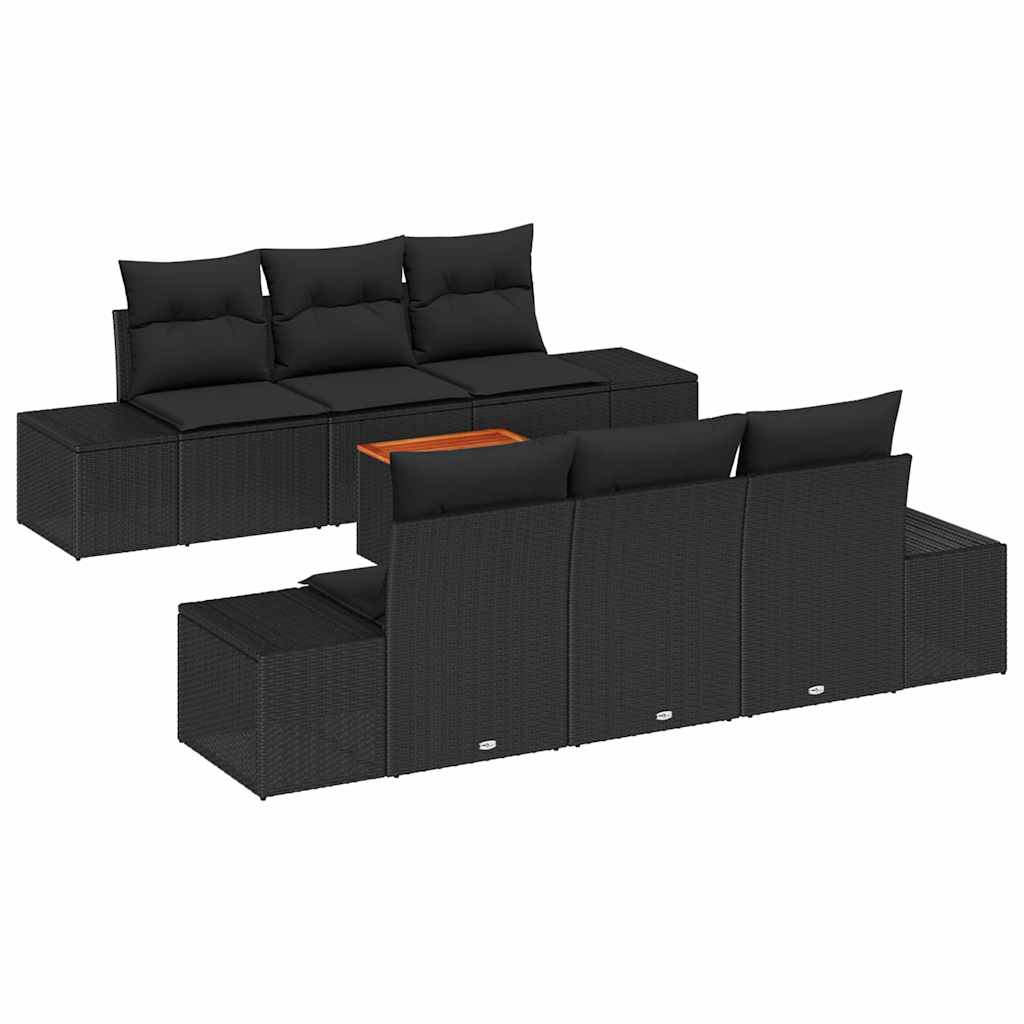 8721288368454_wbg-an-m_en_hd_4 vidaXL Garden Sofa Set 7 pcs Black - Image 2