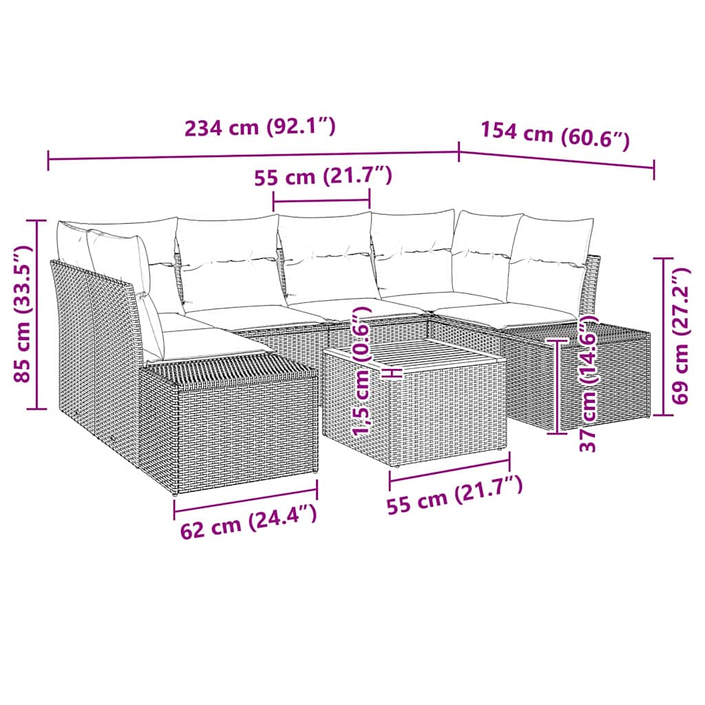 8721288368522_wbg-siz_en_hd_1 vidaXL Garden Sofa Set 7 pcs Black - Image 9