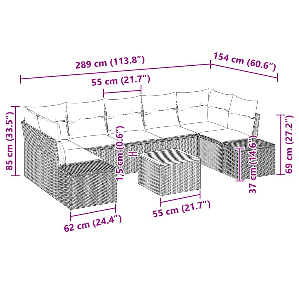 8721288368638_wbg-siz_en_hd_1 vidaXL Garden Sofa Set 8 pcs Grey - Image 11