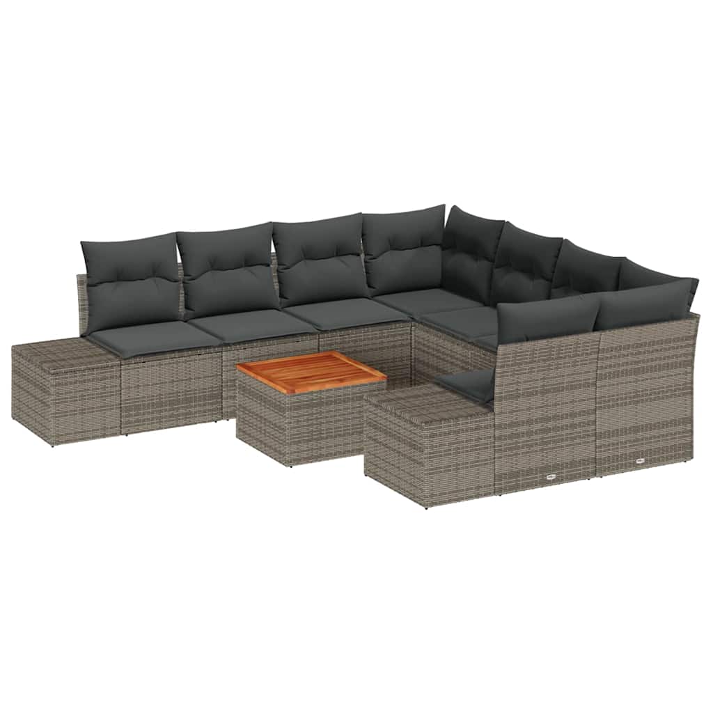 8721288368775_wbg-an-m_en_hd_5 vidaXL Garden Sofa Set 9 pcs Grey - Image 2