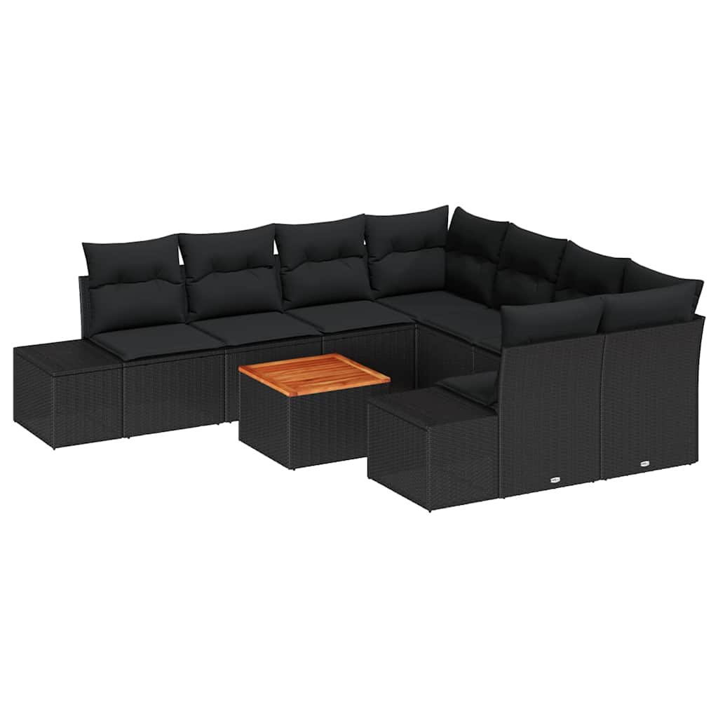 8721288368805_wbg-an-m_en_hd_5 vidaXL Garden Sofa Set 9 pcs Black - Image 2