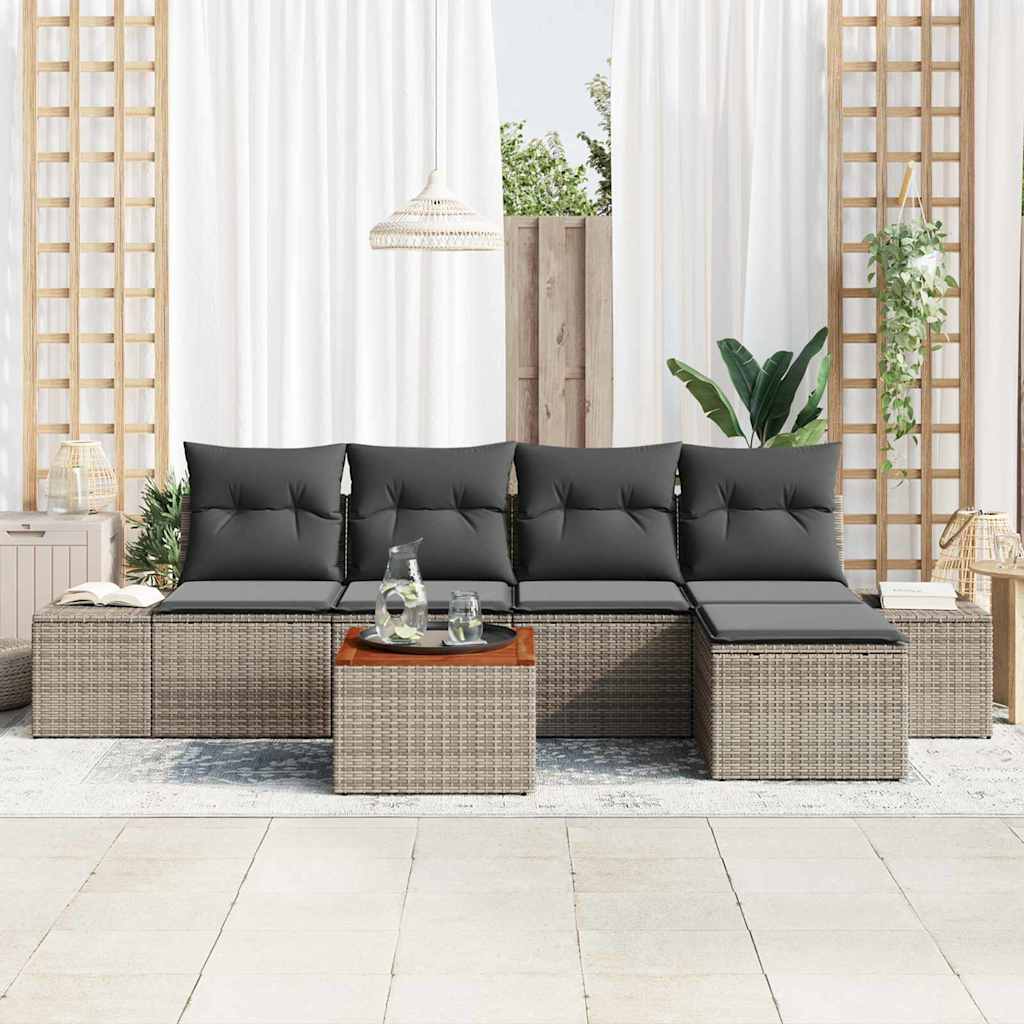 8721288368843_mo-im_en_hd_2 vidaXL Garden Sofa Set 6 pcs Grey - Image 3