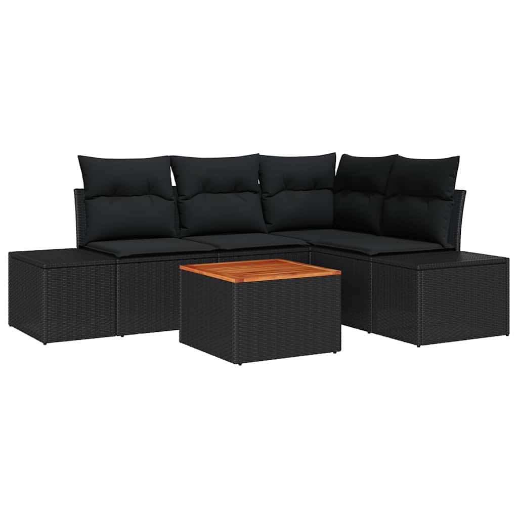 8721288368942_wbg-an-m_en_hd_5 vidaXL Garden Sofa Set 5 pcs Black - Image 2