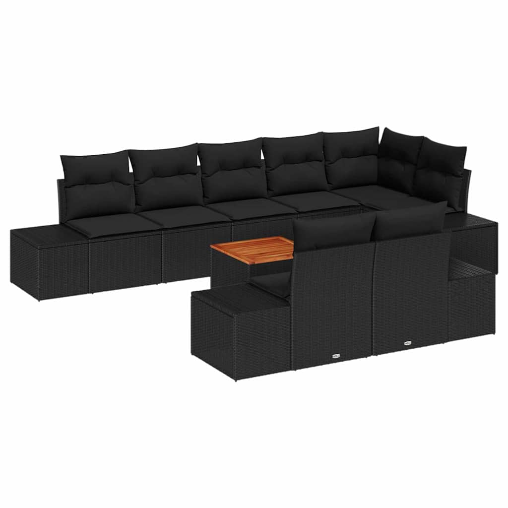 8721288369154_wbg-an-m_en_hd_5 vidaXL Garden Sofa Set 9 pcs Black - Image 2