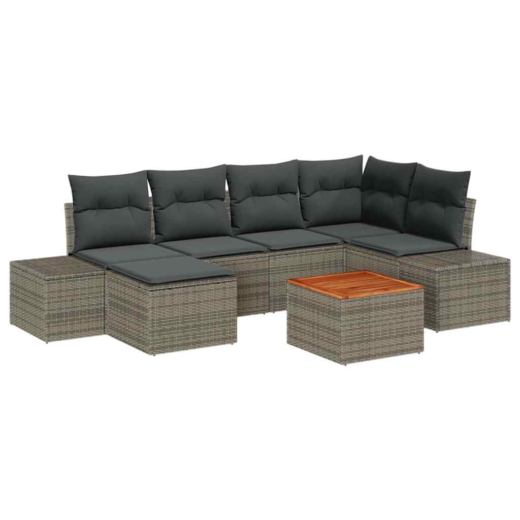 8721288369192_wbg-an-m_en_hd_6 vidaXL Garden Sofa Set 7 pcs Grey - Image 2