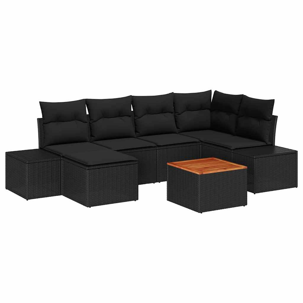 8721288369222_wbg-an-m_en_hd_6 vidaXL Garden Sofa Set 7 pcs Black - Image 2