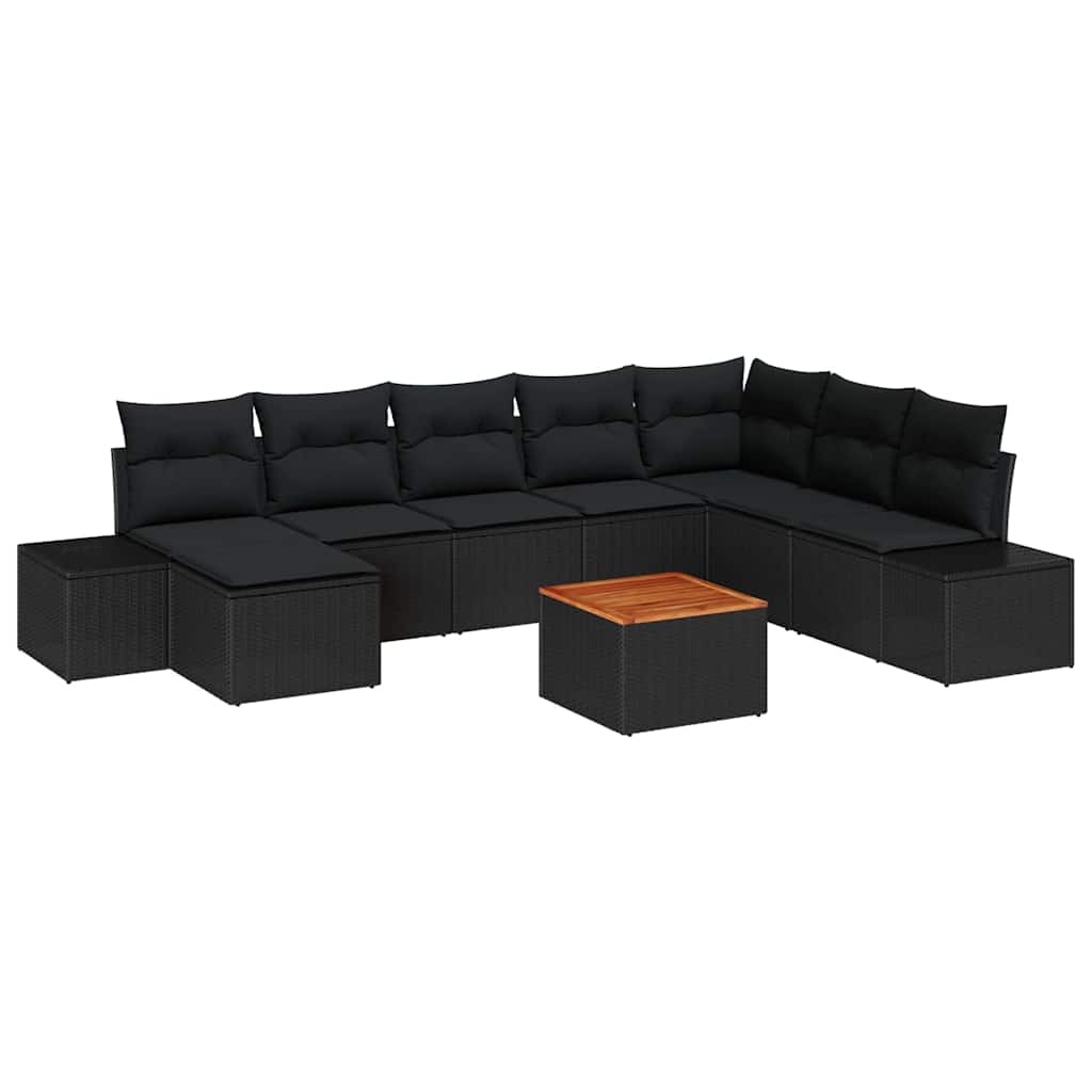 8721288369369_wbg-an-m_en_hd_6 vidaXL Garden Sofa Set 9 pcs Black - Image 2