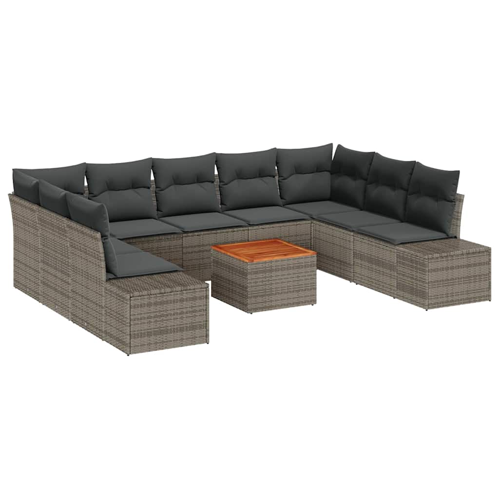 8721288369406_wbg-an-m_en_hd_5 vidaXL Garden Sofa Set 10 pcs Grey - Image 2