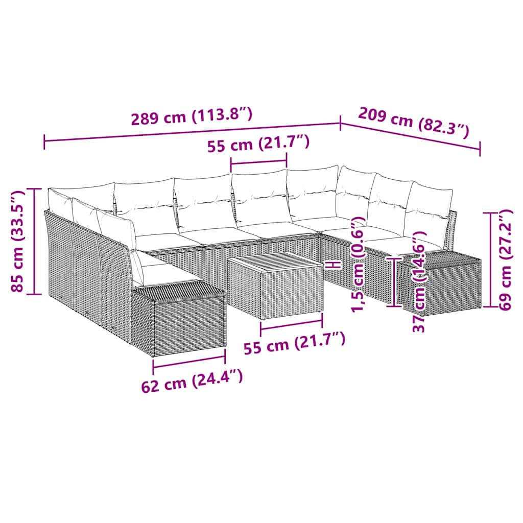 8721288369437_wbg-siz_en_hd_1 vidaXL Garden Sofa Set 10 pcs Black - Image 13