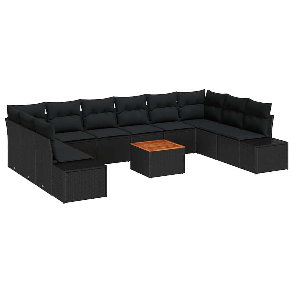 8721288369505_wbg-an-m_en_hd_5 vidaXL Garden Sofa Set 11 pcs Black - Image 2