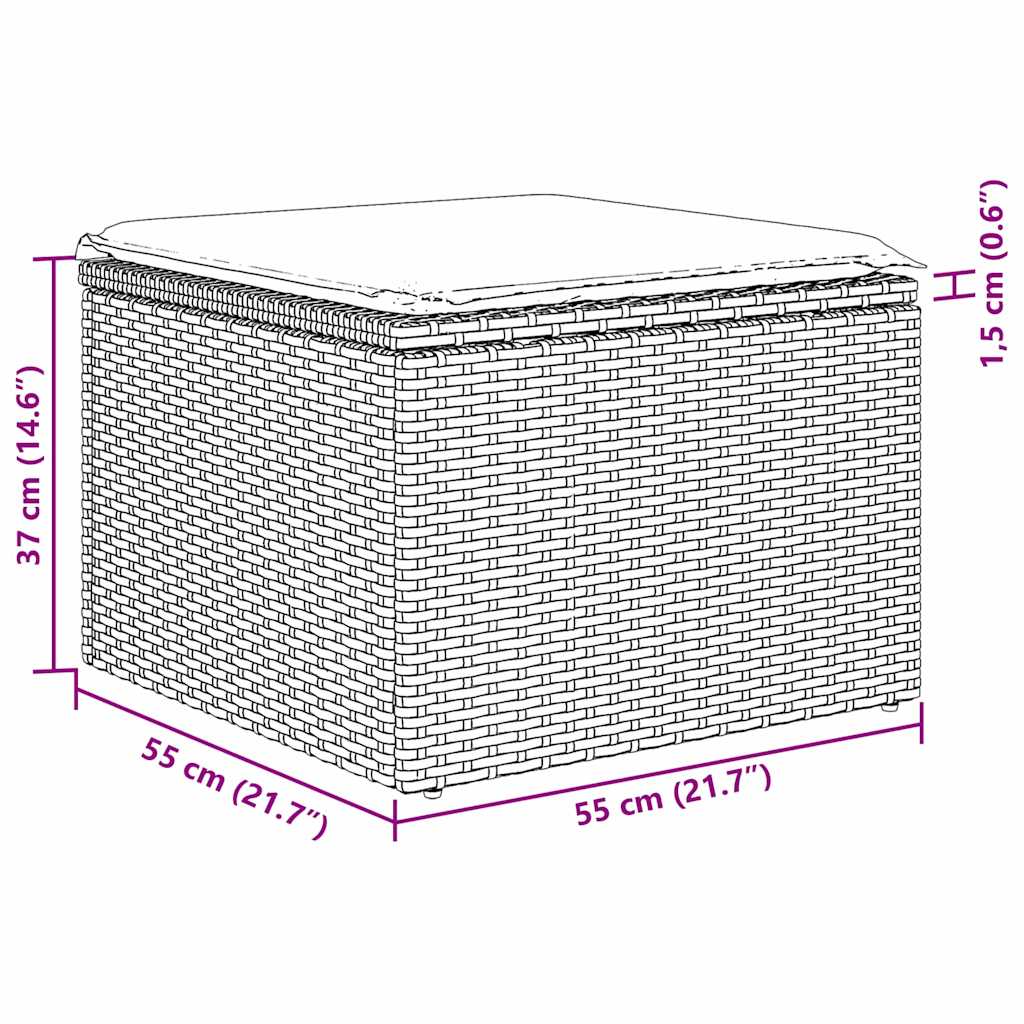 8721288372550_wbg-siz_en_hd_4 vidaXL Garden Sofa Set with Cushion 7 pcs Grey Poly rattan - Image 11