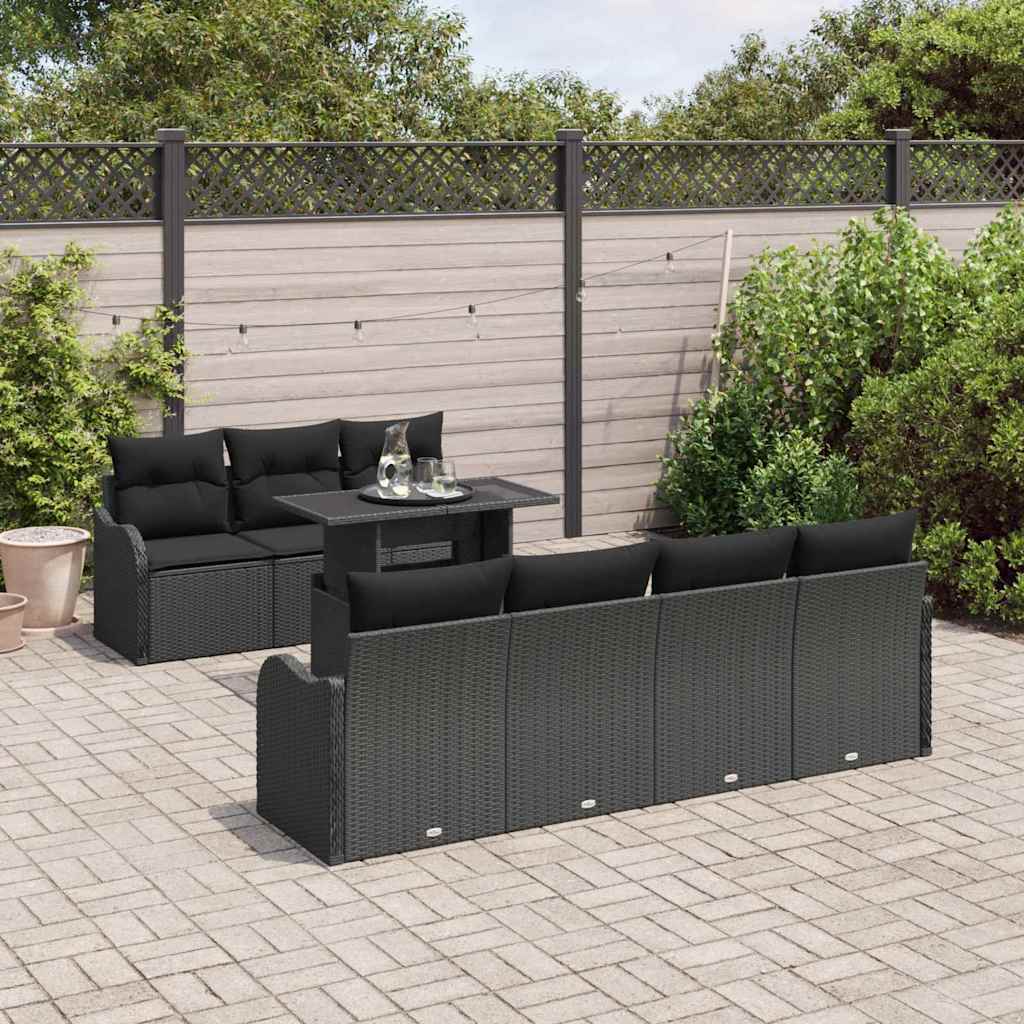 8721288373496_mo-im_en_hd_2 vidaXL Garden Sofa Set Manual 8 pcs Black 100 x 55 x 73 cm Poly rattan - Image 3