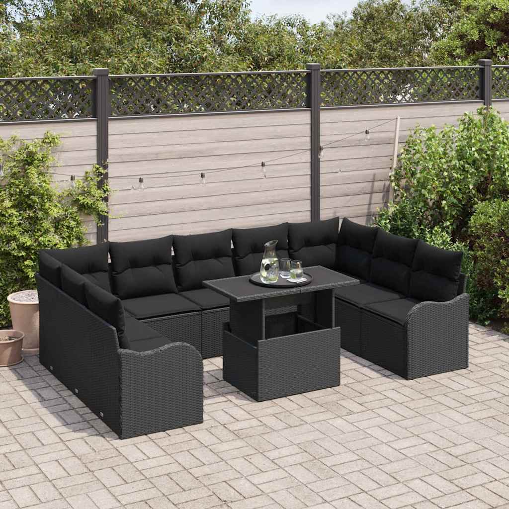 8721288374691_mo-im_en_hd_2 vidaXL Garden Sofa Set 10 pcs Black 100 x 55 x 73 cm Poly rattan - Image 3