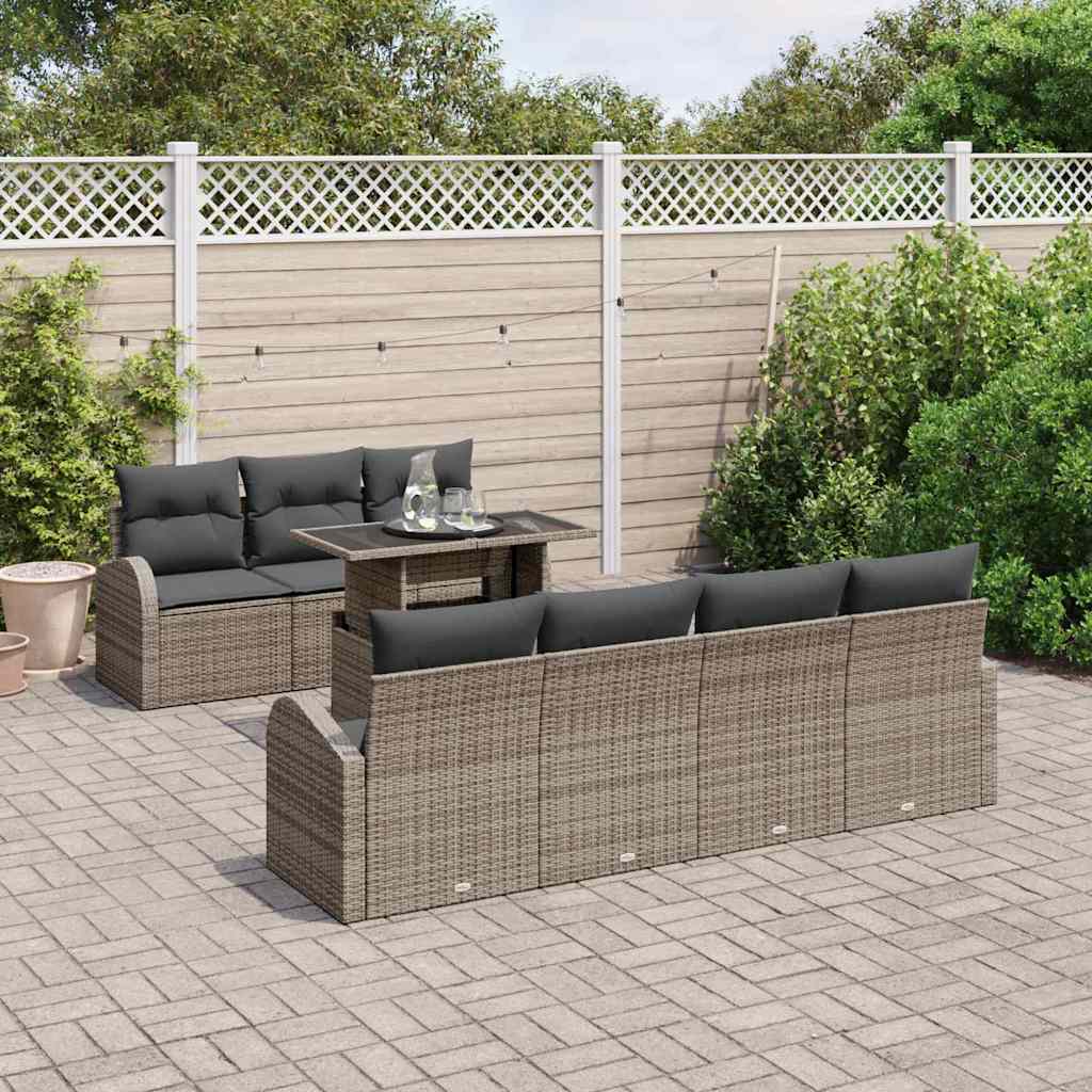 8721288375254_mo-im_en_hd_2 vidaXL Garden Sofa Set Manual 8 pcs Grey 100 x 55 x 73 cm Poly rattan - Image 3
