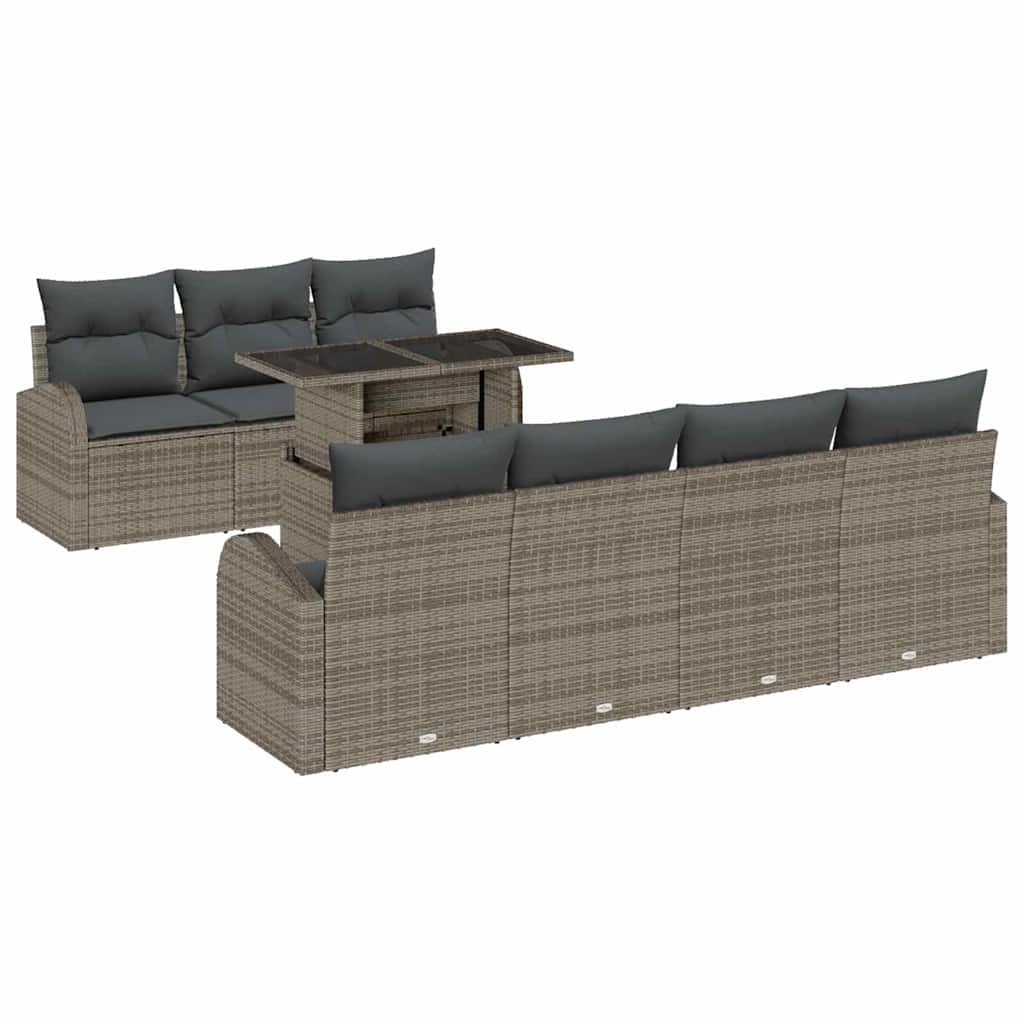 8721288375254_wbg-an-m_en_hd_4 vidaXL Garden Sofa Set Manual 8 pcs Grey 100 x 55 x 73 cm Poly rattan - Image 2