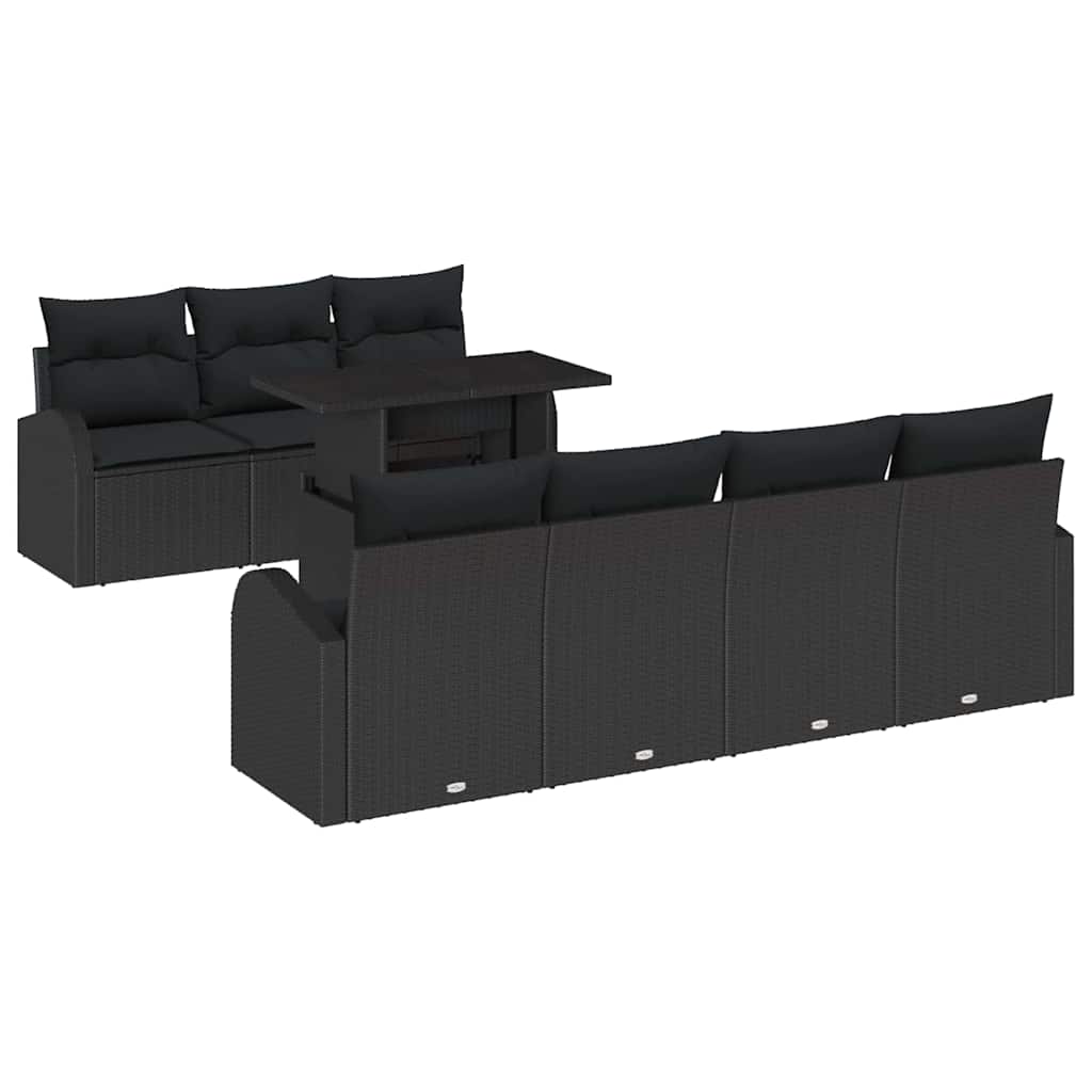 8721288375292_wbg-an-m_en_hd_4 vidaXL Garden Sofa Set Manual 8 pcs Black 100 x 55 x 73 cm Poly rattan - Image 2
