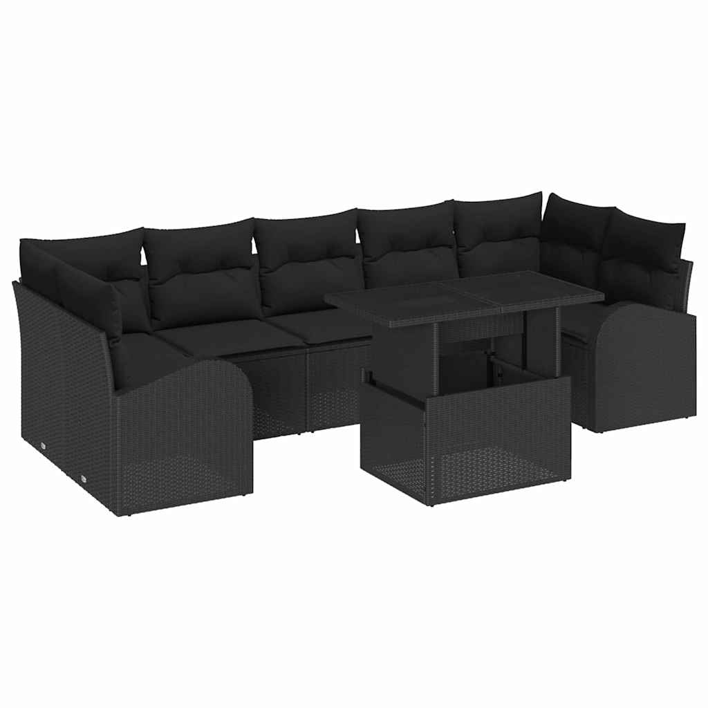 8721288375391_wbg-an-m_en_hd_5 vidaXL Garden Sofa Set Manual 8 pcs Black 100 x 55 x 73 cm Poly rattan - Image 2