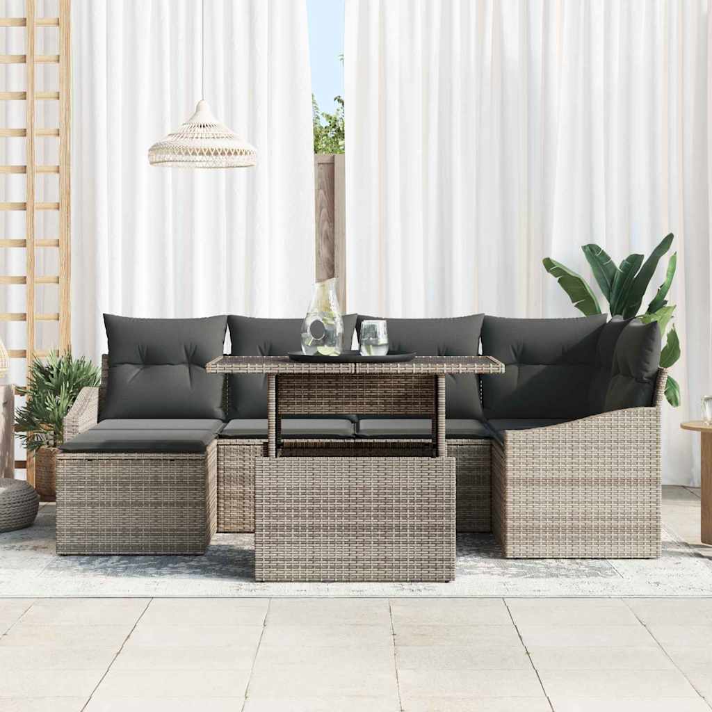 8721288379757_mo-im_en_hd_2 vidaXL Garden Sofa Set 7 pcs Grey Poly Rattan and Powder-Coated Steel - Image 3