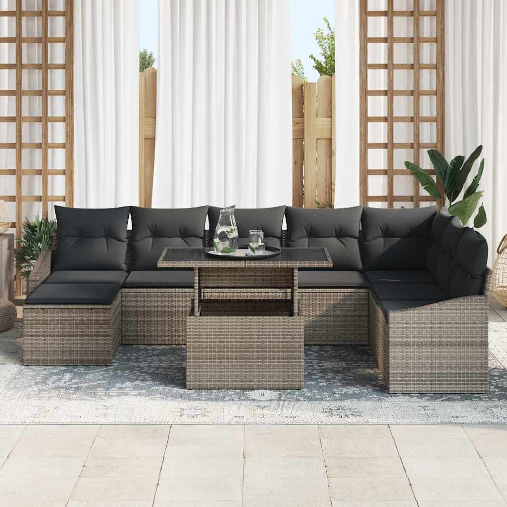 8721288379955_mo-im_en_hd_2 vidaXL Garden Sofa Set 9 pcs Grey Poly Rattan and Powder-Coated Steel - Image 3