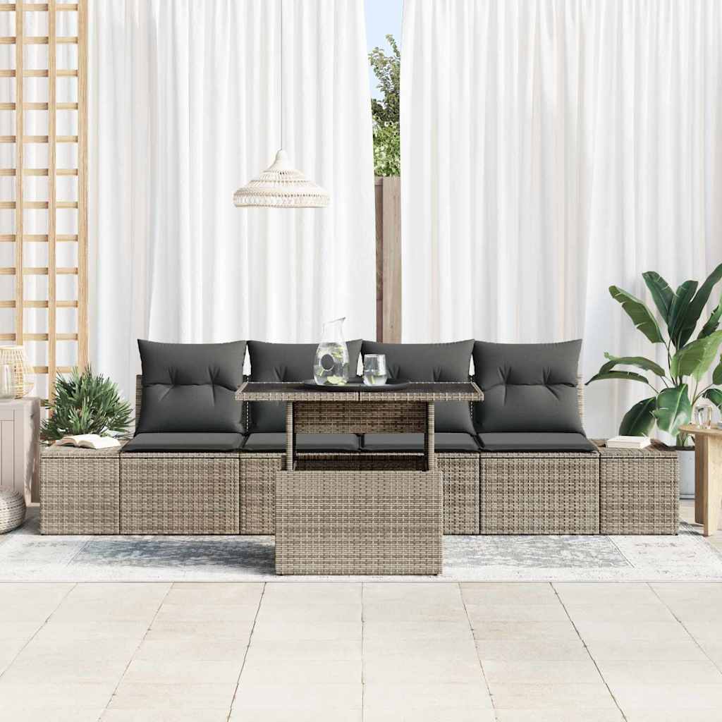 8721288380258_mo-im_en_hd_2 vidaXL Garden Sofa Set with Cushion 5 pcs Grey 100 x 55 x 73 cm - Image 3