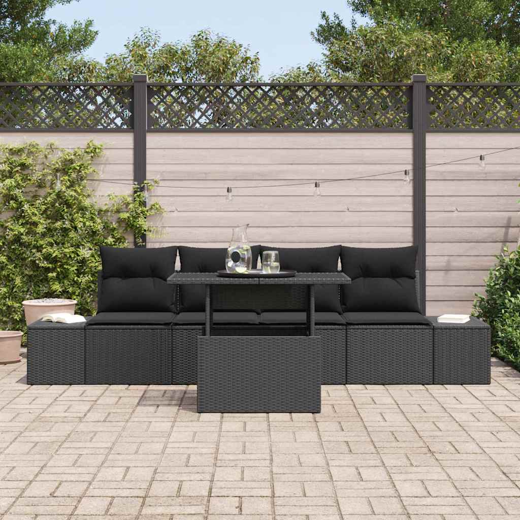 8721288380296_mo-im_en_hd_2 vidaXL Garden Sofa Set with Cushion 5 pcs Black 100 x 55 x 73 cm - Image 3