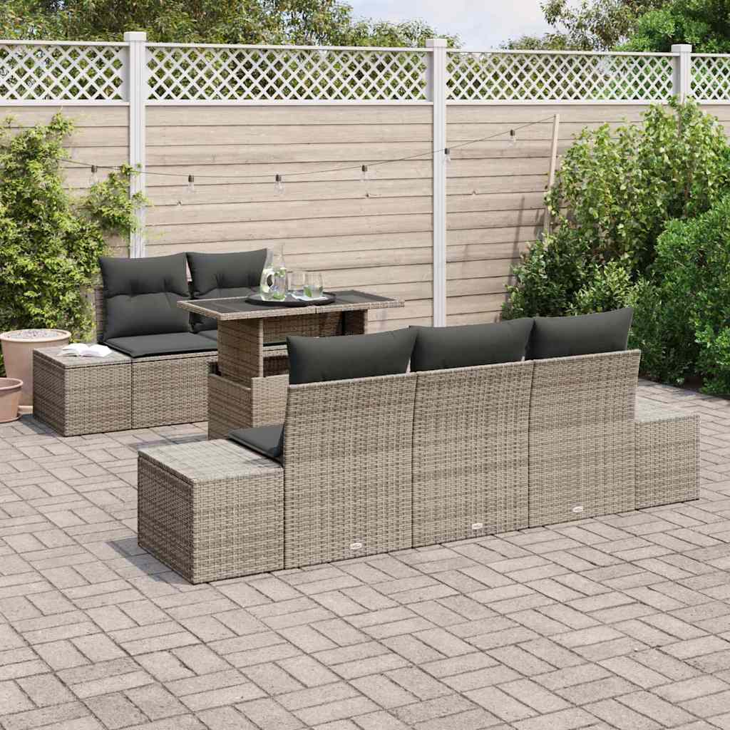 8721288380357_mo-im_en_hd_2 vidaXL Garden Sofa Set with Cushion 6 pcs Grey 100 x 55 x 73 cm - Image 3