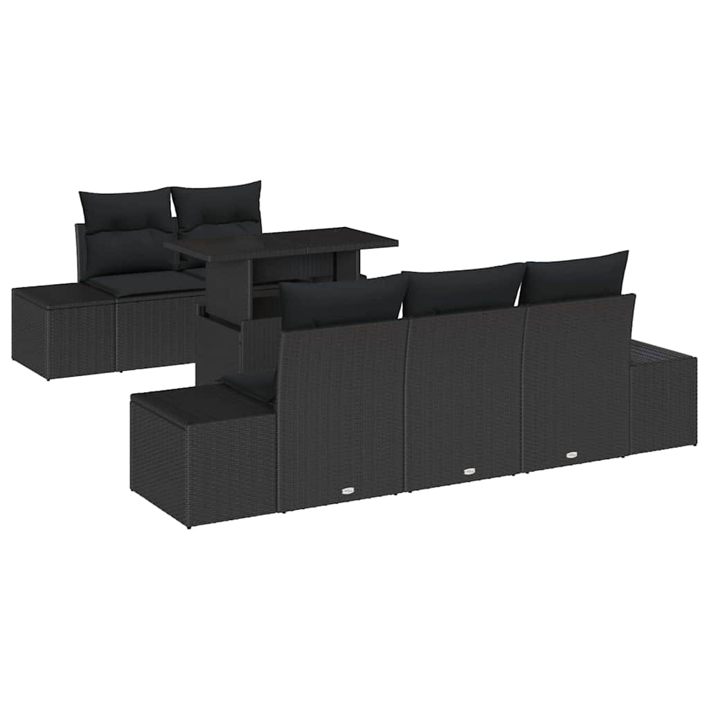 8721288380395_wbg-an-m_en_hd_4 vidaXL Garden Sofa Set with Cushion 6 pcs Black 100 x 55 x 73 cm - Image 2